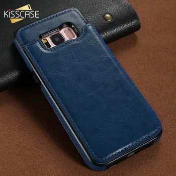 KISSCASE Retro Titularul Cardului de Caz Pentru Samsung S8 S8 S7 Edge Plus Pentru Samsung S9 Galaxy Note 8 Flip din Piele Portofel Caz de Telefon Sac