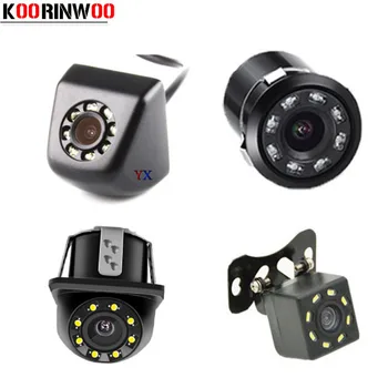 Koorinwoo Universal HD CCD Masina din Spate Vedere aparat de Fotografiat / Camera Frontală Formă de Viziune de Noapte 8 Lumini LED-uri de Backup de Asistență de Parcare pentru masina