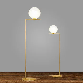 Kung Simplu și Modern, Podea de Lumină chrome de culoare de aur Dia.30cm galss abajur Creative Noptieră lampa E27 bec led post modern