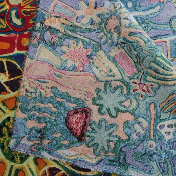 Lat 150cm Noi Etnice Abstract Țesături Imprimate, Ramie Țesătură din bumbac Matlasare Acasă fata de Masa mozaic de Cusut Material DIY Rochie