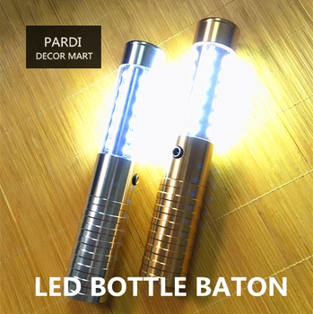 LB01/LB03 Aur, Argint LED strobe bagheta de sticla electronice sparkler intermitent sticla baton strobe club de noapte promovare 1 buc/lot