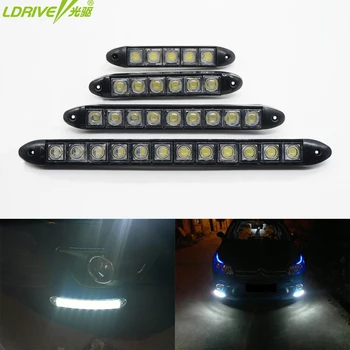 LDRIVE 2PC/lot Flexibil 12V 5/6/9/12pc LED Lumini de Zi DRL LED Lumina de Ceață locuințe negru pentru toyota, vw, hyundai, honda