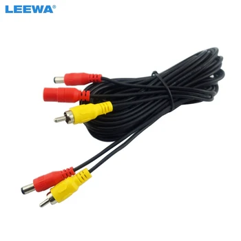 LEEWA 1 buc 5.5 mm 2.1 mm DC adaptor coaxial Putere Distribuitor de Cablu Cu Backup Camera Auto RCA Cablu AV #CA2306