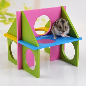 Lemn Hamster Șobolan Sală De Gimnastică Mouse-Ul Exercitarea Loc De Joaca Plin De Culoare Alpinism Animale De Companie Jucărie Recreere, Teren De Joacă Pentru Echipamente De Fitness Accesorii