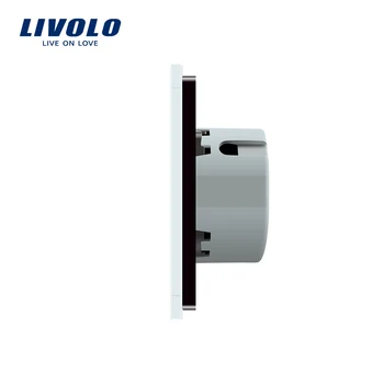 Livolo Standard UE Perete Comutator 2 Modul de Control Comutator, Gri Cristal Panou de Sticlă, Perete de Lumină Ecran Tactil Comutator, VL-C701S-15