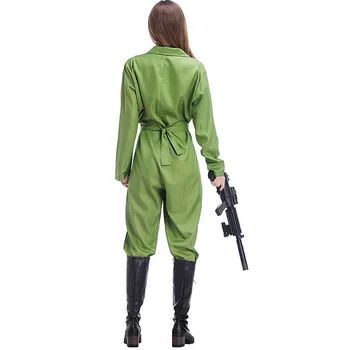 Livrare gratuita Costum de Halloween pentru femei Armata Verde pilot salopeta Costum pentru Femei Costum Rochie Fancy