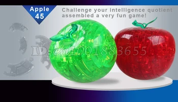 Livrare gratuita Cristal Apple stereoscopic 3D puzzle. Gândirea spațială iluminat de asamblare dezasamblare Apple. Cadou de crăciun