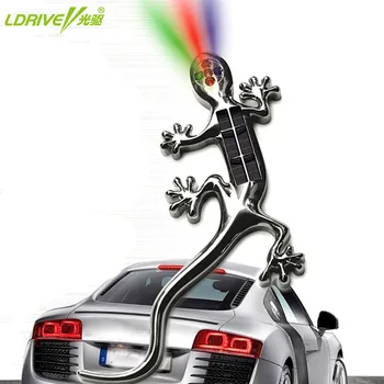 LOEN 4LED Masina Autocolant 3D Energie Solară autocolante Auto și decalcomanii Alb Albastru Verde roșu de Avertizare Lumină de Argint Gecko Anti-spate