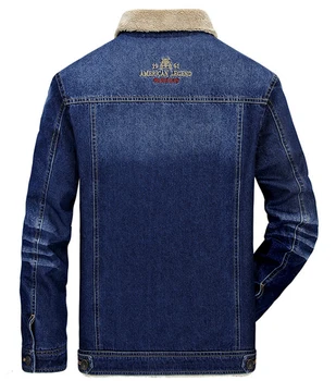 LONMMY M-4XL Blugi sacou barbati Pluș linie de catifea îngroșarea jacheta Denim pentru bărbați haina Militară stil de îmbrăcăminte de brand NOU de Iarnă din 2018