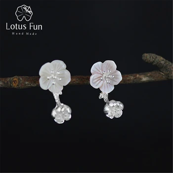 Lotus Distractiv Real Argint 925 Naturale Creative Handmade Bijuterii Fine Unic Begonia Flori Picătură Cercei pentru Femeile Brincos