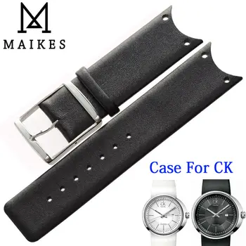 MAIKES Autentic Curea din Piele de Vițel Maro Ceas Trupa Caz Pentru CK Calvin Klein KOH23101 KOH23307 Watchbands