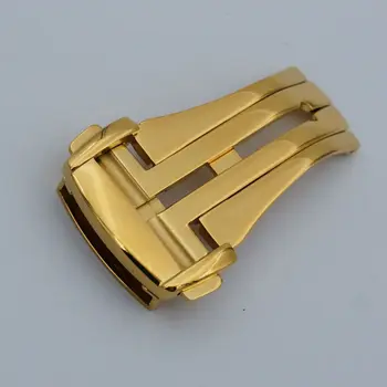 MAIKES Înaltă Calitate din Oțel Inoxidabil de Declanșare Buton de Ceas Catarama Rose Gold 16 18 20 mm Watchbands Incuietoare Pliere Caz Pentru