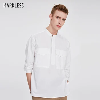 Markless Moda Bumbac Tricou pentru Bărbați Îmbrăcăminte de Brand M-XXL Culoare Solidă Tricouri Casual camisa masculina combinezon homme CSA8504M