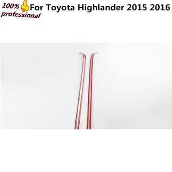Masina capacului lateral stick frontal din otel inoxidabil sticla de parbriz, O coloană lampa cadru trim 2 buc pentru Toyota Highlander 2016
