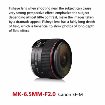 Meike 6.5 mm Ultra Largă f/2.0 Obiectiv Fisheye pentru Canon Foto Mirorrless