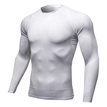 Mens de Compresie Topuri 3D Imprimate, Tricouri cu Maneca Lunga Tricou Fitness Barbati Lycra MMA Rashguard Crossfit Piele Colanti Brand de Îmbrăcăminte
