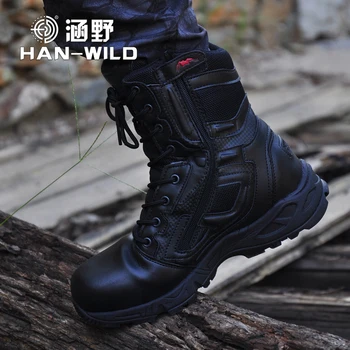 Mens Militar Army Boot Din Piele Vintage Lace Up Impermeabil Siguranță Pantofi Negru Deșert Luptă Tactice Glezna Cizme Barbati