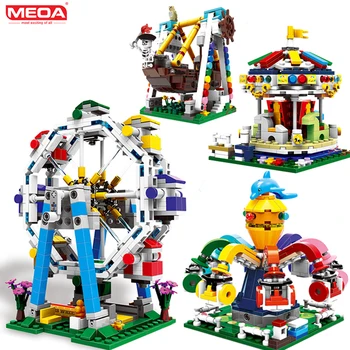 MEOA Parc de Distracții Lume Roată Set de Blocuri de Construcție Lépin Technic Cărămizi Jucarii Copii Compatibil Legoing Minecrafted Model