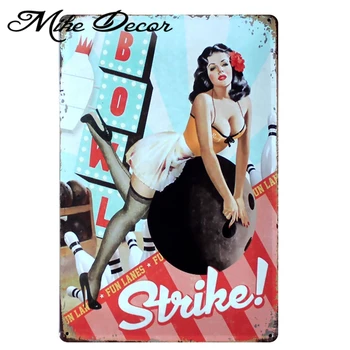 [ Mike86 ] Pin-up Girl Castron Grevă Metal Semne Poster Cadou PUB Arta de Perete de Fier Pictura Ambarcațiunile de Decor pentru Bar B-215 Mix scopul de 20*30 CM
