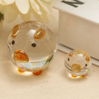 Mini Crystal Porc Figurine De Cristal De Sticlă Animale De Porc Figurine Acasă Decorare Nunta Cupluri Sticlă Artizanat Cadouri