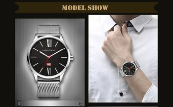 MINI FOCUS 2017 Noua Moda Simplu Serie Completă de Ceas din Oțel Bărbați de 30 de Metri rezistent la apa cel Mai bun Casual Barbati Ceasuri reloj masculino
