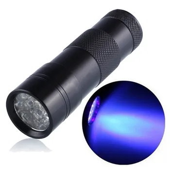 Mini negru Aluminiu UV Ultra Violet Lanterna 12LED Lanterna Blacklight Lumina Lămpii de Siguranță și de Supraviețuire Z1030