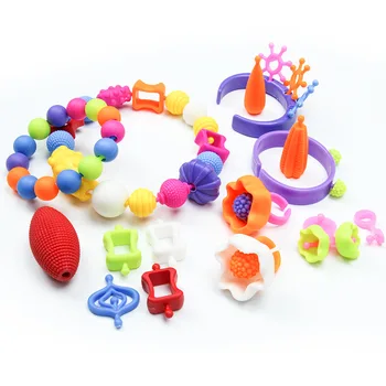 Minunat Prea 370pcs Pop Margele Copii bijuterii Ambliopie Culori Bomboane DIY Purta Șirag de mărgele Brățară Jucarii Copii Personalizate Puzzle