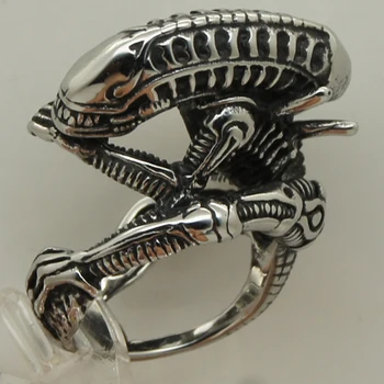 Misto barbati/baiat 3D alien skull barbati/baiat 316L din oțel inoxidabil rocky biker ring