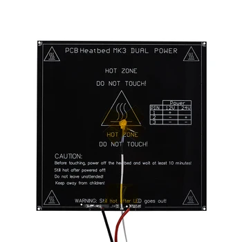 MK3 Heatbed Dual Power 12v 24v PCB Negru Încălzit Patul 214*214*3mm Imprimantă 3D Părți RepRap Diametru Ca MK2B
