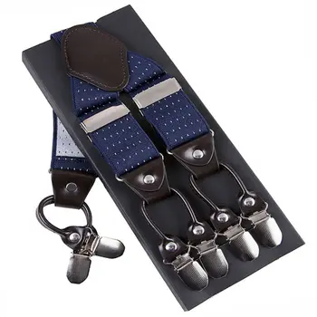 Moda Bretele din piele, aliaj de 6 clipuri Bretele de sex Masculin Casual Vintage suspensorio Pantaloni Curea Tatăl/Soțul Cadou 3.5*120cm