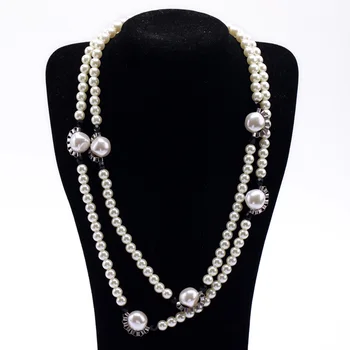 Moda Coliere pentru Femei SĂRUTĂ-MĂ Element Nou Margele Lanț Simulat Perle Colier Lung Fabrica de Bijuterii en-Gros