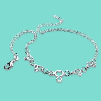Moda lanțuri de argint, argint 925 lanțuri fata minunata Mickey Mouse desene animate pandantiv argint lanțuri de cea mai buna calitate fata De un cadou