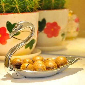 Moda Ustensile de Bucătărie creativă zinc din aliaj de metal de lebădă farfurie de desert de fructe fel de mâncare de legume platou cu fructe trompeta