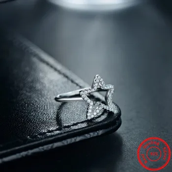 Modian Nou Real Argint 925 Stele Zircon Ring Moda Cristal CZ Nunta Clasic Deget de Bijuterii Pentru Femei, Cadou pentru Petrecere