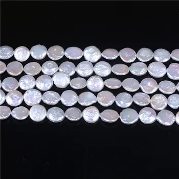 Moneda de Perle de Cultură de apă Dulce Pearl Margele,Inspirational, natural, alb, 10-11mm, Gaura: Aprox 0.8 mm, Vândut Pe 16 Inch Strand