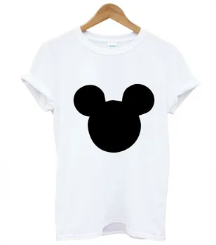 Mouse-ul capului de imprimare Femei tricouri din Bumbac Casual Amuzant Tricou Pentru Doamna Top Tee Hipster alb negru Picătură Navă Z-275