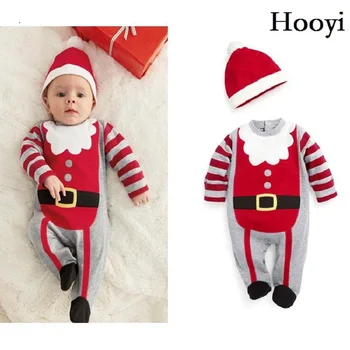 Moș Crăciun baieti Salopetă Lung Pălărie Seturi X ' mas Cadou Haine Nou-nascuti Capace Hanorace Drăguț Bebe Îmbrăcăminte Costum Costume