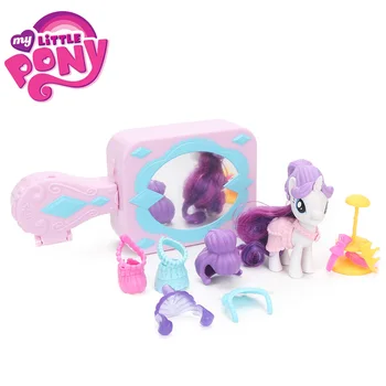 My Little Pony Jucării Filmul Fluttershy Pungă de Îngrijire pentru animale de Companie Raritate Oglindă Boutique PVC Figura de Acțiune Stabilit de Colectare Model de Papusi de Jucarie