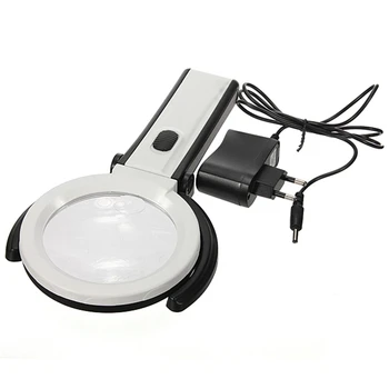 Mâini Libere 2X/5X cu iluminare din spate Iluminate cu LED Magnifier Lupă cu 10 LED 120mm Lentilă de Mărire Ochelari Lampă cu Stand Treia
