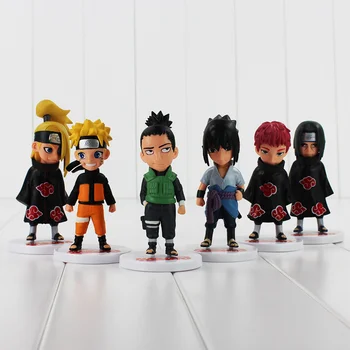 Naruto Versiune Q Sasuke Itachi Deidara Shikamaru Sasori cu baza 12cm Cool Model de Jucărie 6pcs/lot