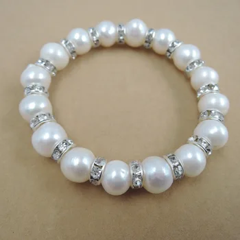 Natura de apă dulce pearl bratara cu frumoase cristale accesorii