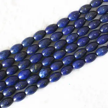 Natural Lapis lazuli piatră 8x12mm orez fierbinte baril forma margele vrac de bricolaj en-gros prețul femei elegante bijuterii de luare 15inch B602