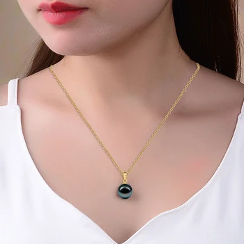 Natural negru colier de perle bijuterii,aur de 18k pandantiv tahitain pearl bijuterii pentru femei,real apă de mare perla bijuterii cadou frumos
