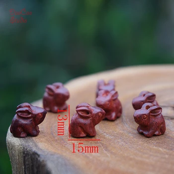 Naturale de lemn de Santal Roșu Sculptate Mici Iepure Iepuras Dragut Animal din Lemn Vrac șirag de mărgele de Lemn Margele Mala Japa Brățară Bijuterii Găsirea DIY