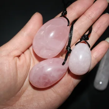 Naturale forate rose quartz ou și bagheta Kegel Exercițiu muschii pelvieni exercițiu de jad ou ben wa mingea