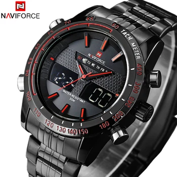 NAVIFORCE brand de Lux Plin de Oțel Ceas Barbati LED Sport Armată Militar Ceasuri Bărbați Cuarț Analog Ceas Digital relogio masculino