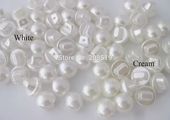 NBNOWA Alb si Crema de 10mm&12mm tija de Plastic Butoane Perla pentru haine pentru copii 200pcs/lot Album Decor accesorii de Cusut