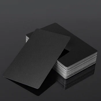 Negru de Argint Aluminiu Aliaj Card Gravate cu Laser de Metal de Afaceri de Vizită Cărți de vizită Spații 100buc 0.22 mm Grosime 3.4x2.1 Inch