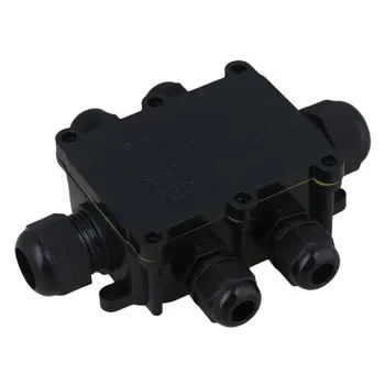 Negru IP68 rezistent la apa UV Sunproof în aer liber, 6 Conectori de Sârmă de Cablu Cutie de Joncțiune 2 Din 4 cu Pinul