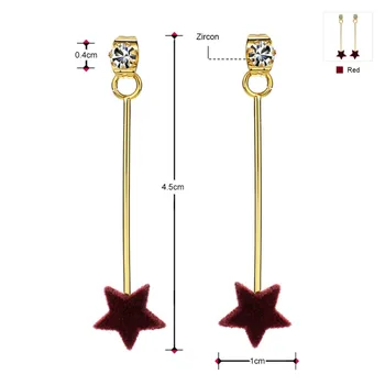 Neoglory Moda Lumină Aur Galben de Culoare Flanel Red Star Legăna Cercei Hot de Bijuterii Pentru Femei Cadouri 2018 Nou Brand GJ